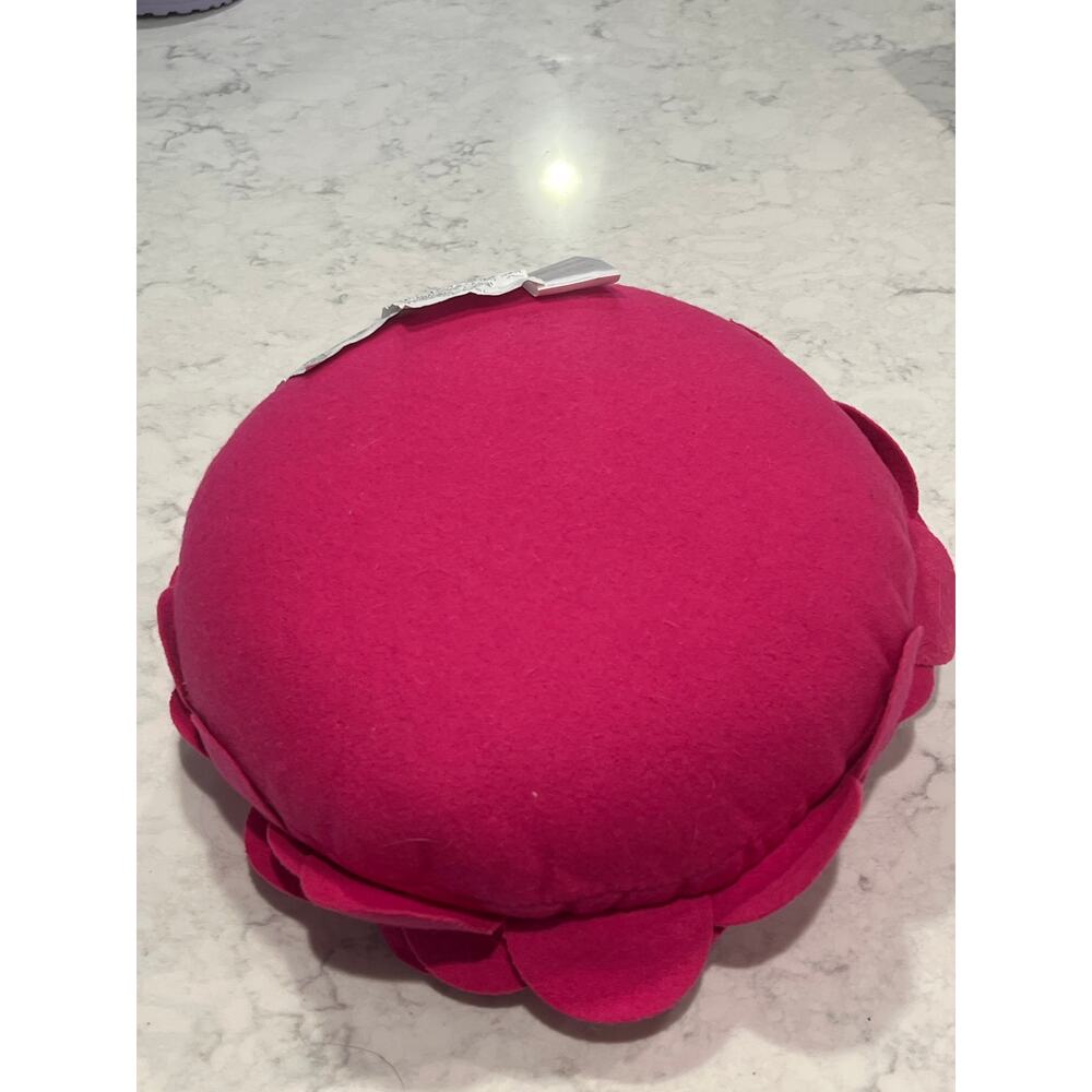 Pottery Barn Teen Floral Felt Pillow One Size Pink Rose Decorative Pillow - Picture 2 of 3